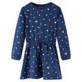 Rochie pentru copii cu mânecă lungă, bleumarin, mărimea 116