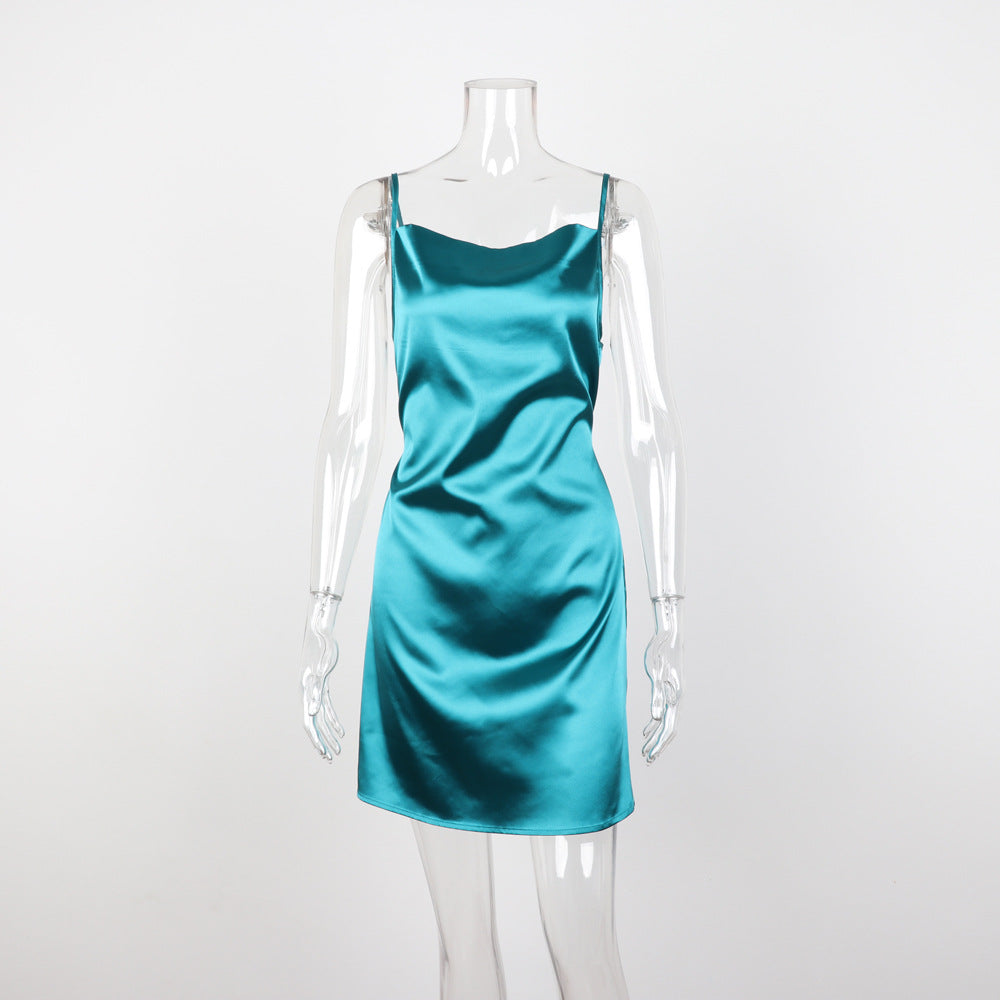 Rochie elegantă de damă, slim-fit, cu bretele franțuzești