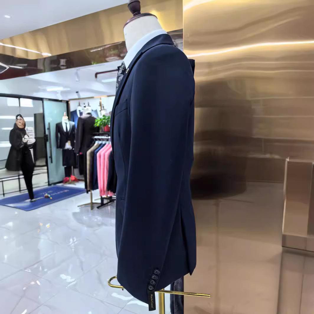 Costum 2 piese pentru bărbați eleganți, de nuntă sau ocazie, stil casual