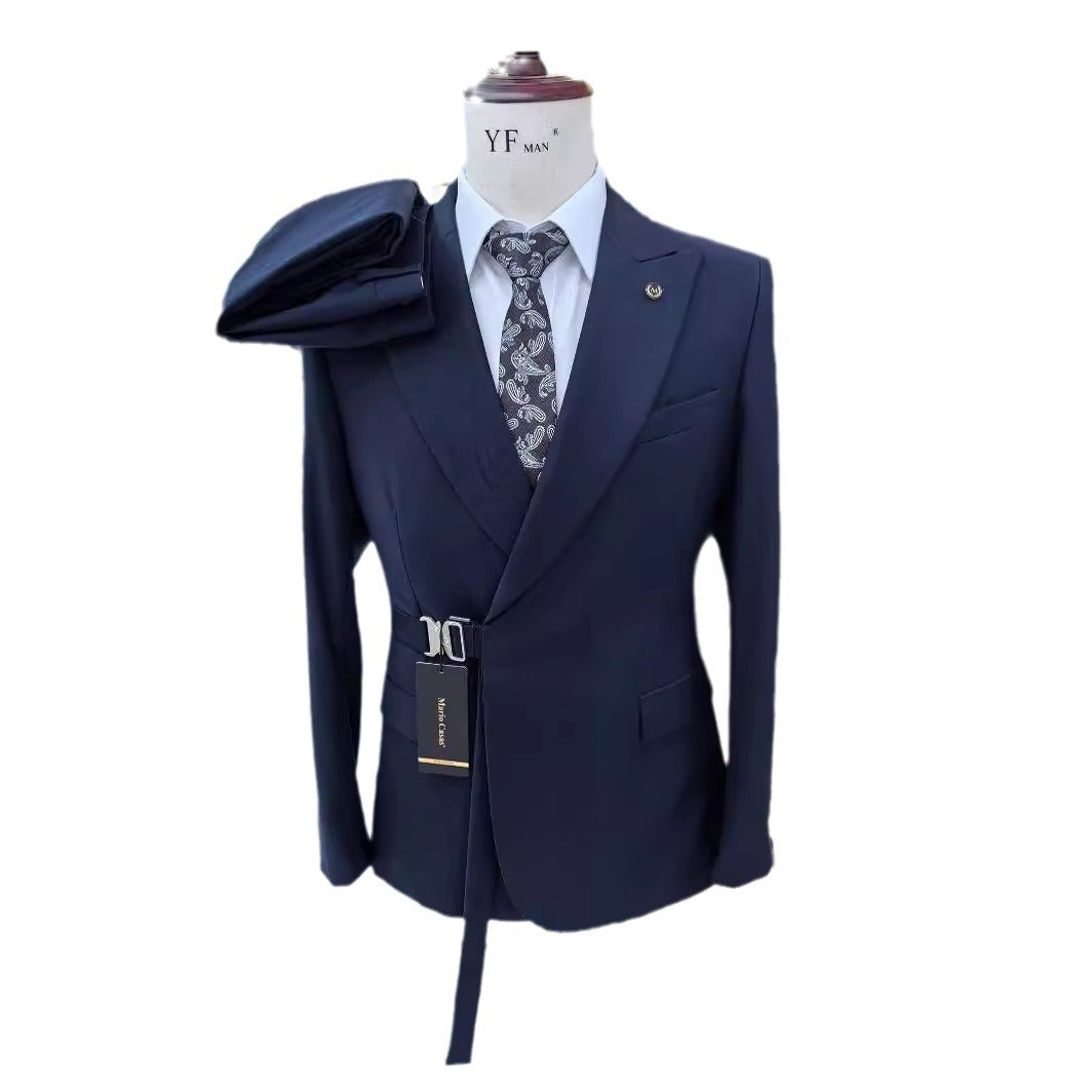 Costum 2 piese pentru bărbați eleganți, de nuntă sau ocazie, stil casual