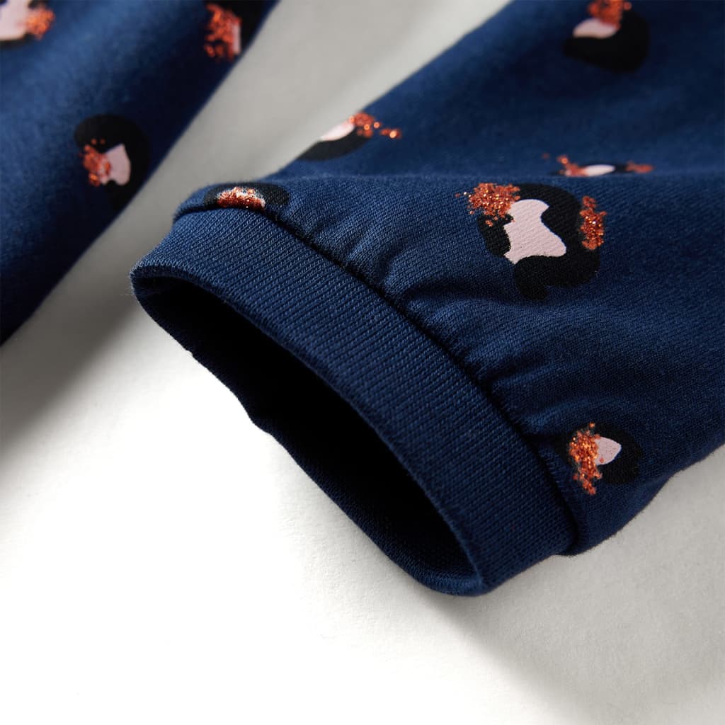 Rochie pentru copii cu mânecă lungă, bleumarin, mărimea 116