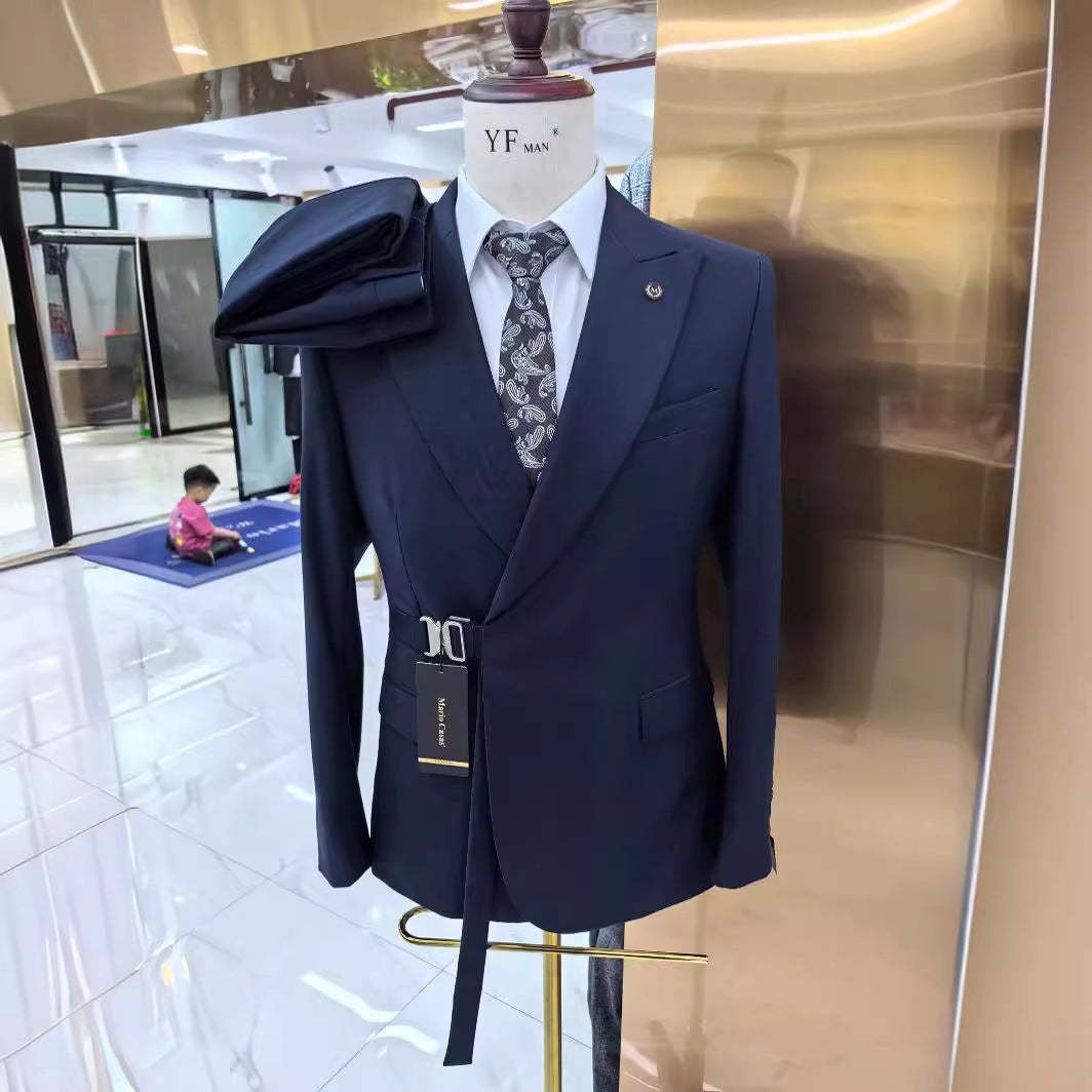 Costum 2 piese pentru bărbați eleganți, de nuntă sau ocazie, stil casual