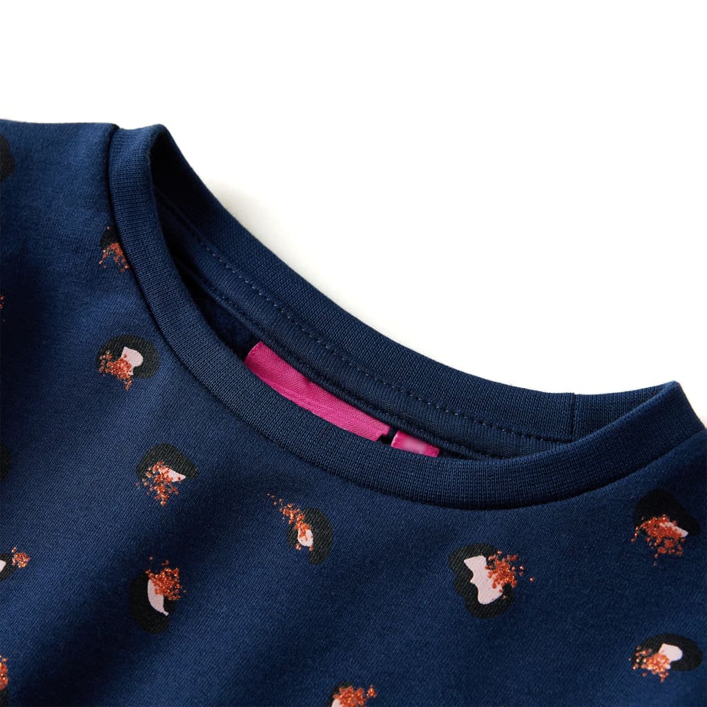Rochie pentru copii cu mânecă lungă, bleumarin, mărimea 116
