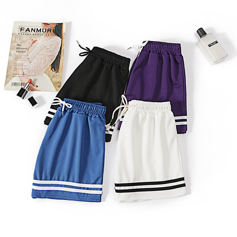 Pantaloni Scurți Largi Casual cu Talie Înaltă pentru Bărbați și Femei