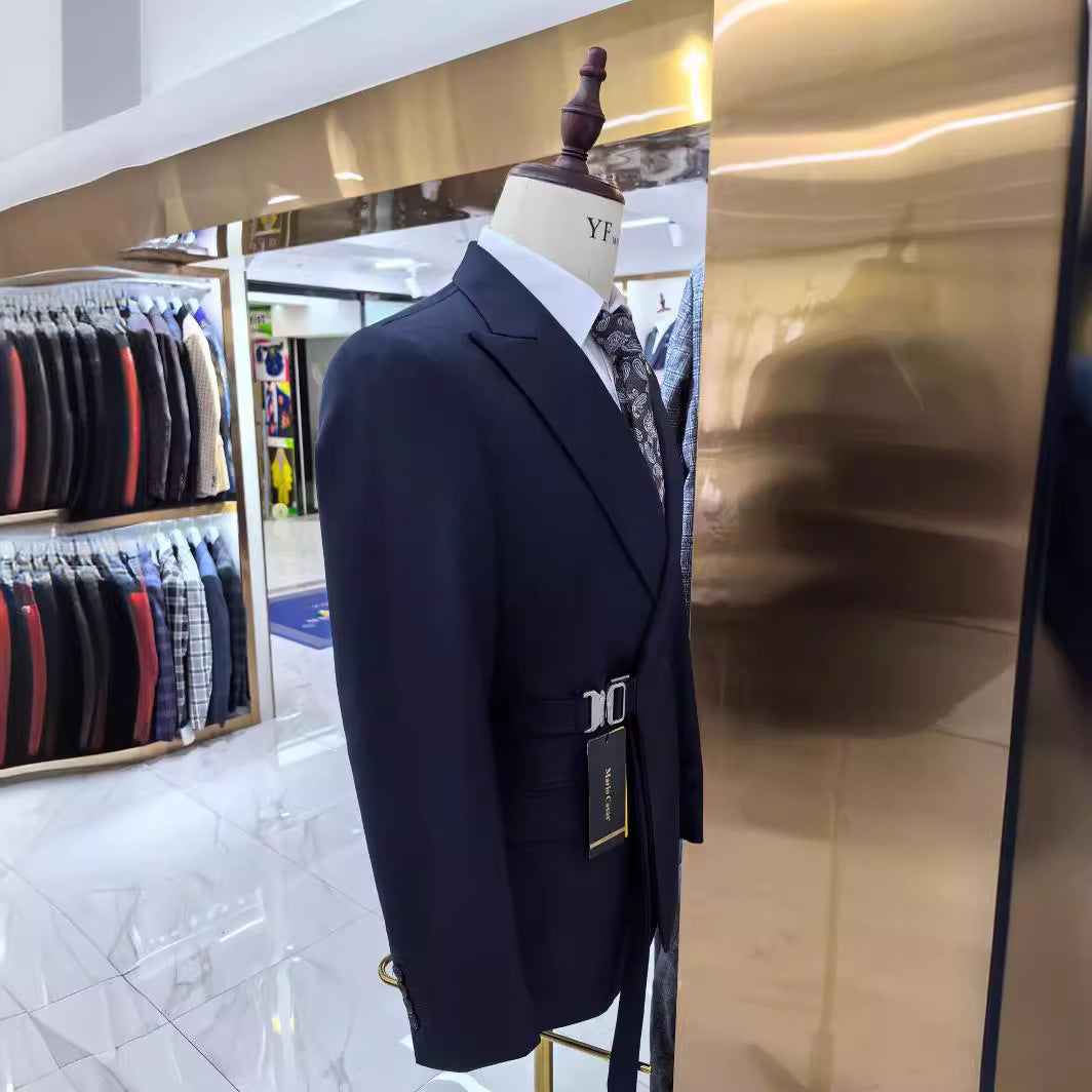 Costum 2 piese pentru bărbați eleganți, de nuntă sau ocazie, stil casual