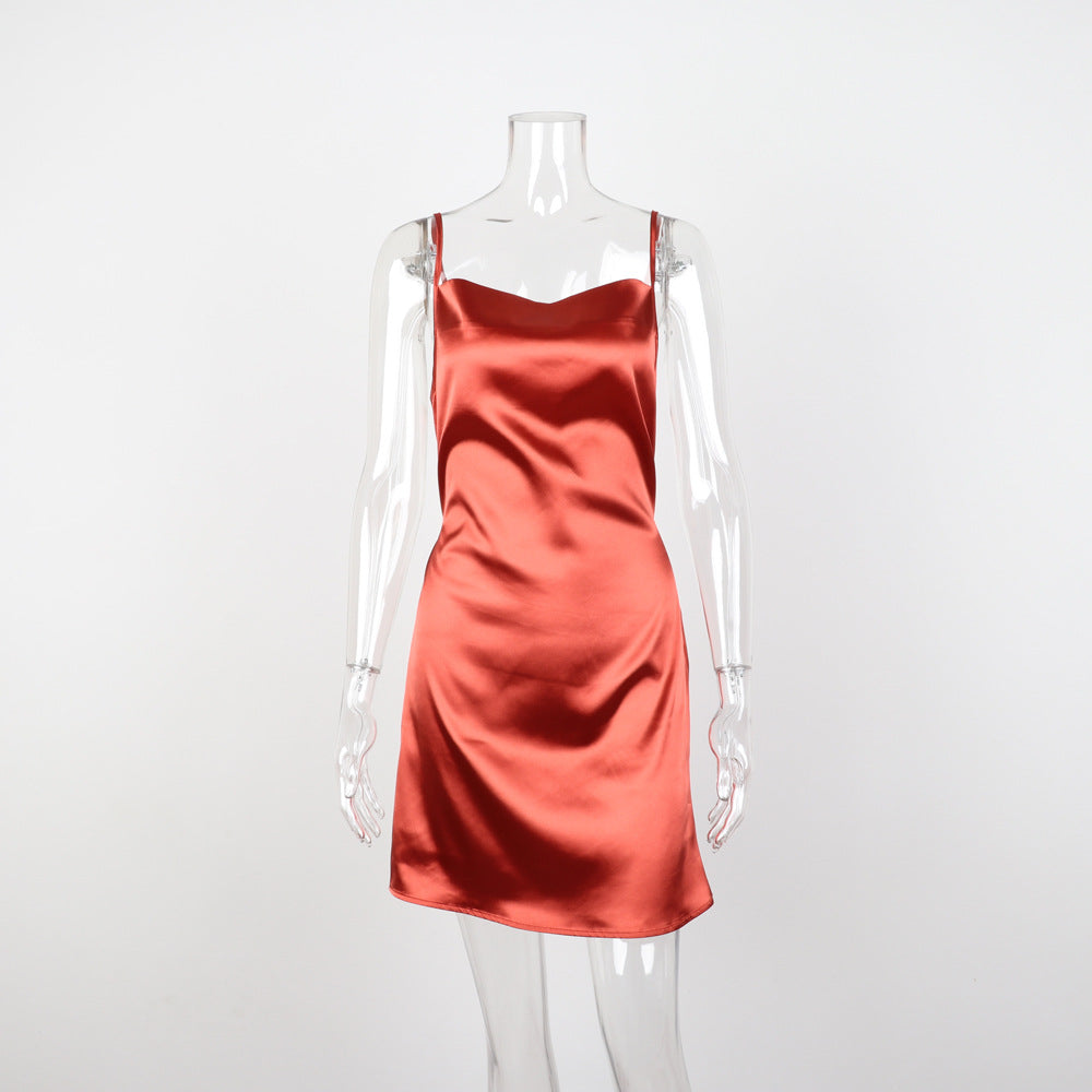 Rochie elegantă de damă, slim-fit, cu bretele franțuzești