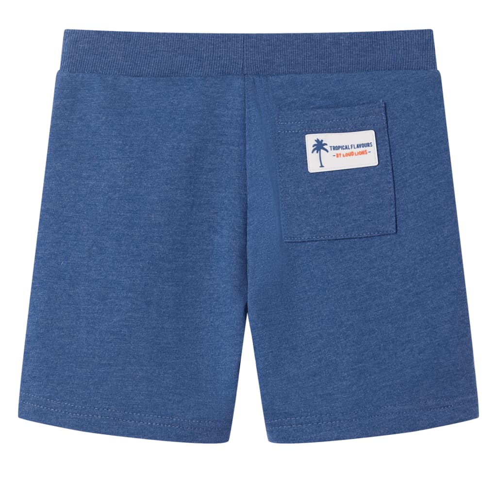 Pantaloni scurți pentru copii cu șnur, melanj albastru închis, mărimea 104.