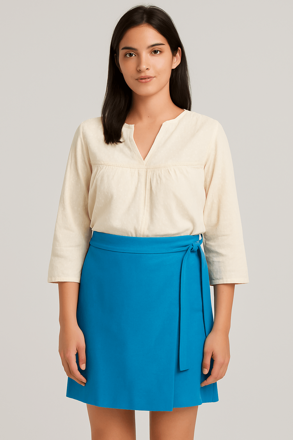 Straight skirt in 100% polyester