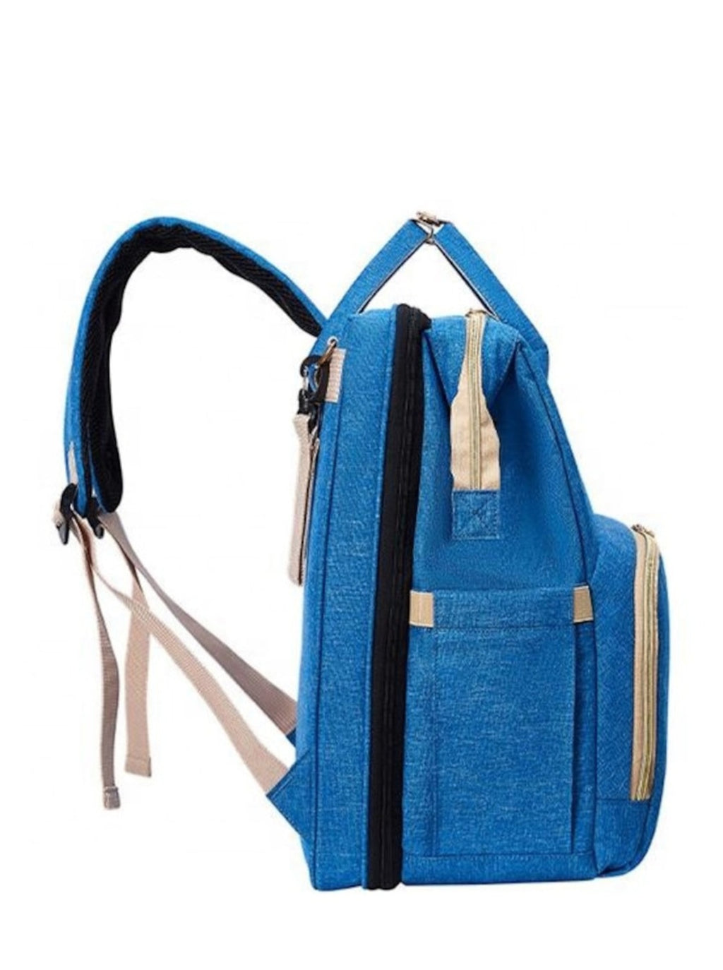 3-in-1 multifunctional bag for mothers, can be used as a bag, backpack or cot, blue