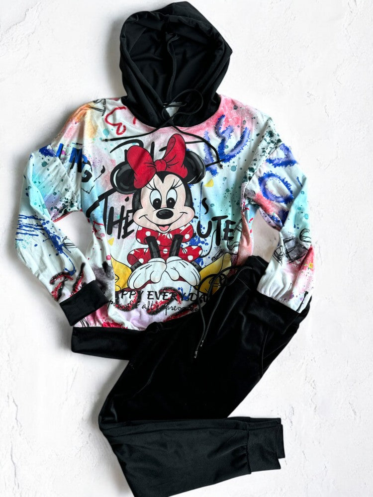 Black velvet tracksuit