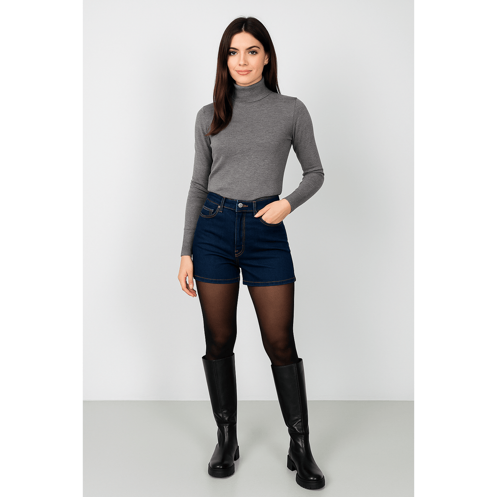 Pantaloni scurți Kenvelo din denim cu talie