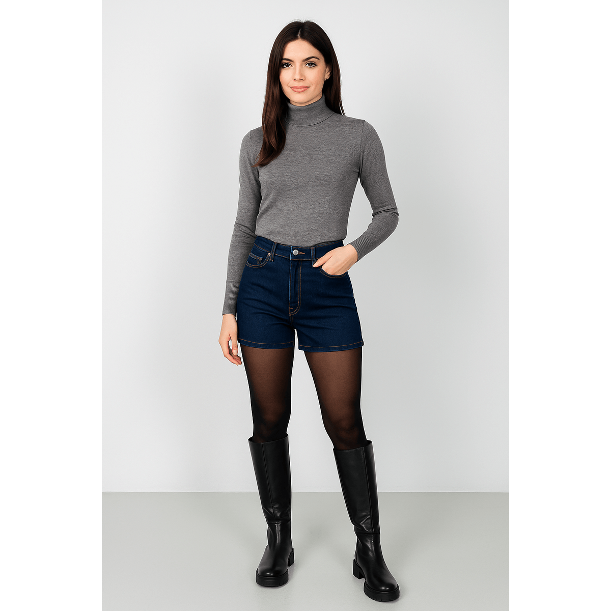 Pantaloni scurți Kenvelo din denim cu talie